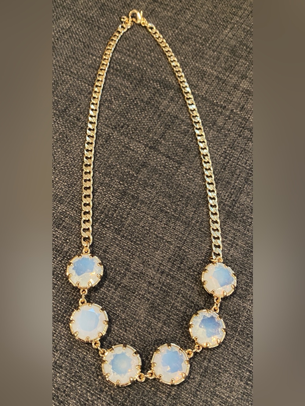 16 inch Gold tone Chain Necklace with Opalescent White Accents. NWT.